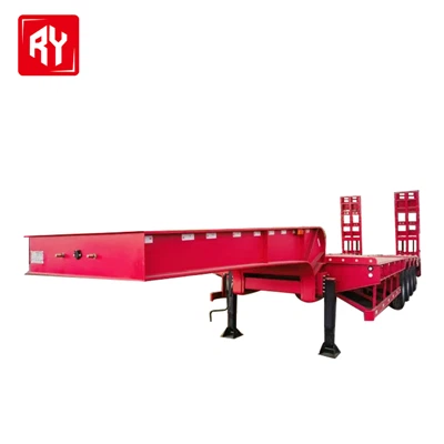RY-4 Axle RED Low Bed Trailerrbon Steel Material
